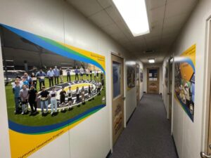 hallway wall graphics for universities in los angeles, ca