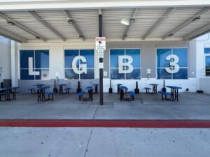 perforated window graphics for commercial buildings in anaheim, ca