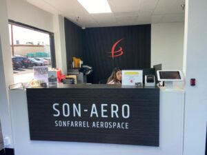 Custom office lobby area graphics and logos in anaheim, ca