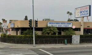 Building signs and pylon sign before makeover in anaheim, ca